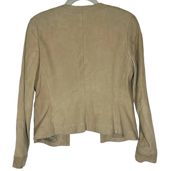 Vintage Carlisle Cropped Tan Suede Jacket Woven Texture Size 4 - Picture 8 of 11